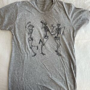 Gray Skeleton Dance Graphic Tee